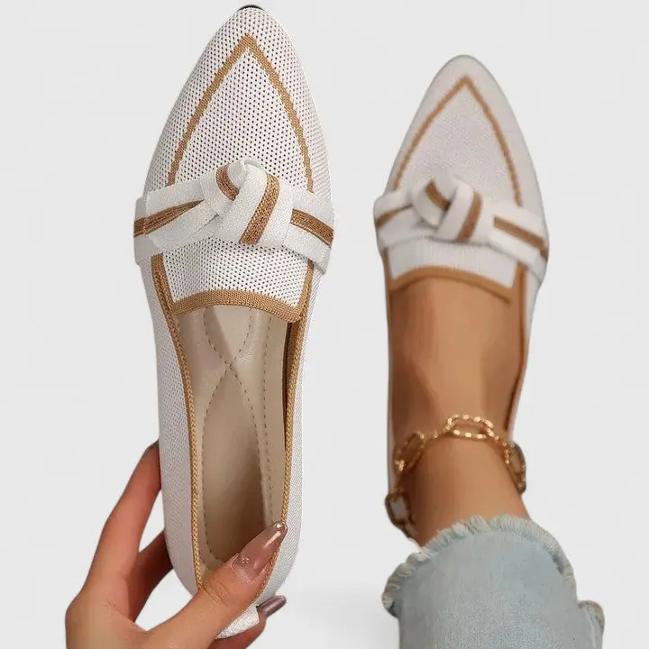 Damen Loafer In Strickoptik Mit Spitze Form