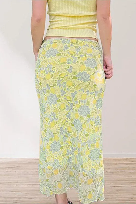 Damen Midirock Mit Blumenprint In A Linie