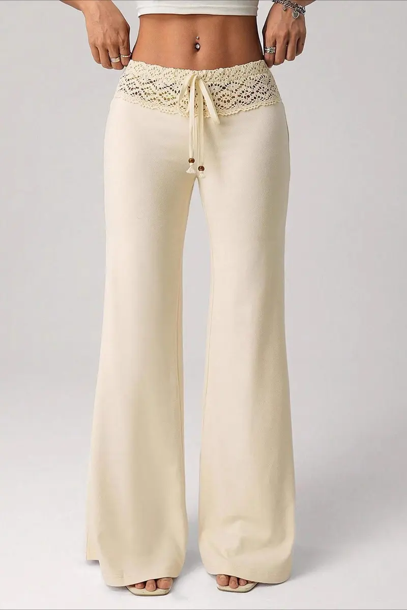 Damen Schlaghose Mit Bindeband Und Cut Out