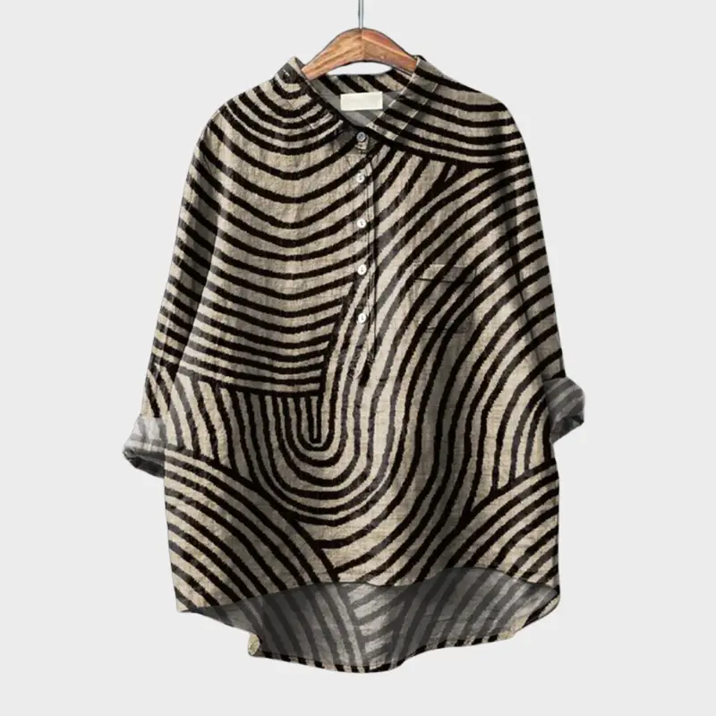 Damenbluse Mit Print Und Langen Ärmeln