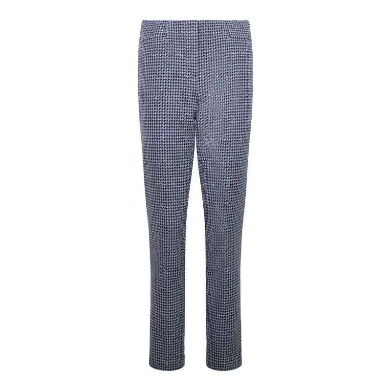Damespantalon Blauw Grijs Ruit