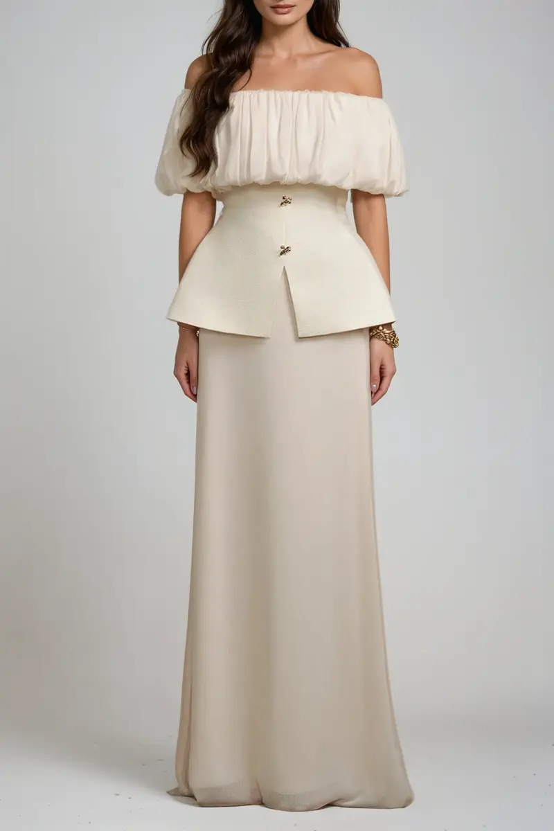 Darius Ruch Off Shoulder Skirt Set