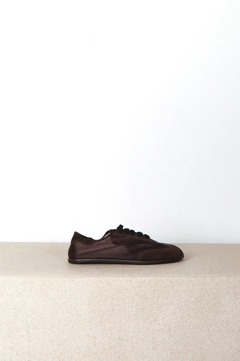 Dear Frances - Sneakers - Mesh Trainer - Espresso Suede