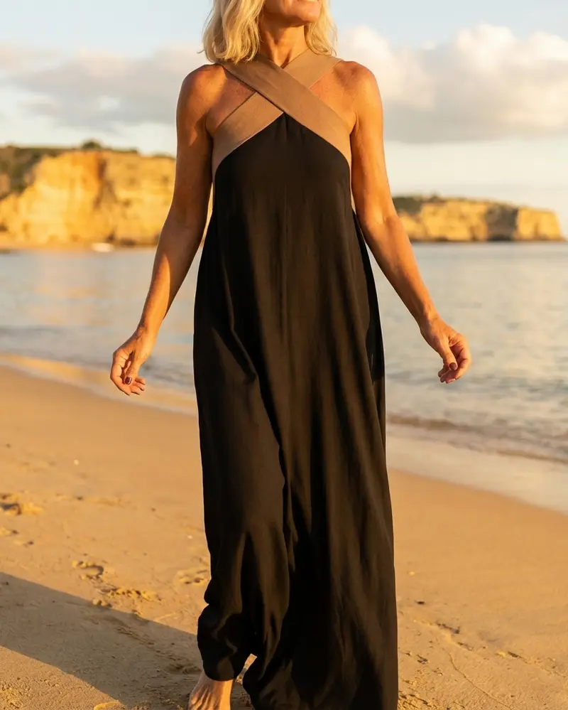 DELPHINE | DRESS WITH CROSSED CUT
