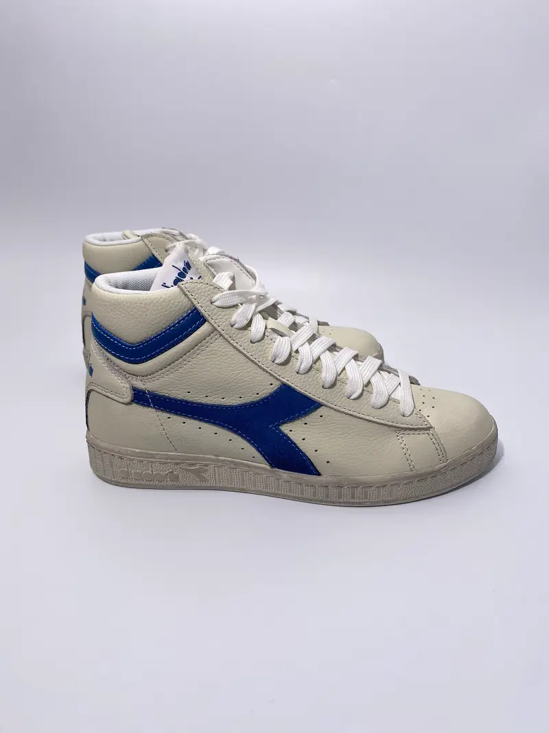 Diadora game L high waxed suede pop white / blue bleached denim