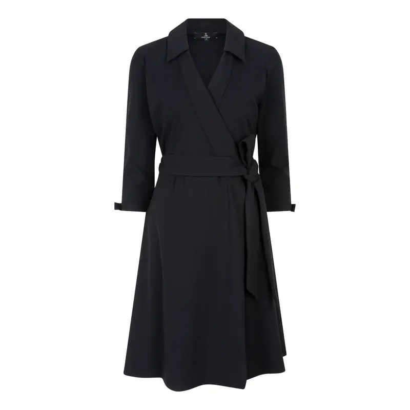 DIANA TRAVEL DRESS WITH BOWS - black