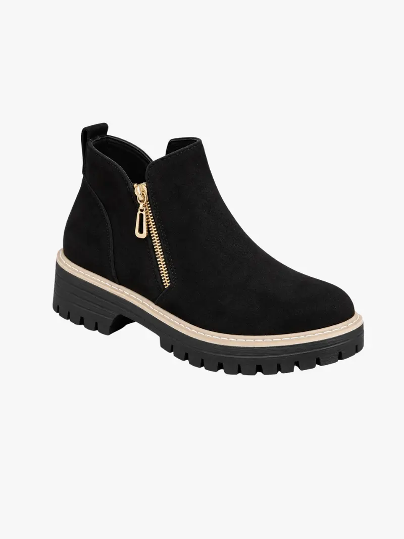 DOUBLE-ZIP ANKLE BOOTS FOR WOMEN