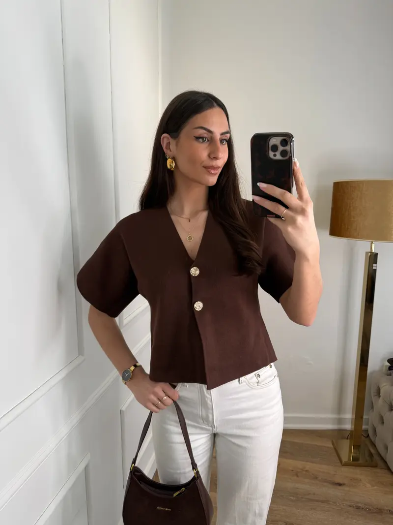 Dounia top - bruin