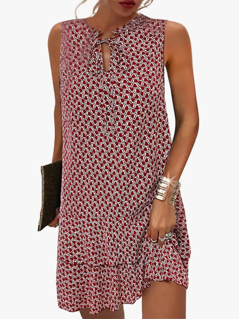 DRAPED SLEEVELESS DRESS FOR WOMEN