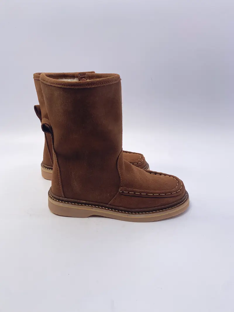 Du Loua laarsje Lexi Chestnut suede met bont