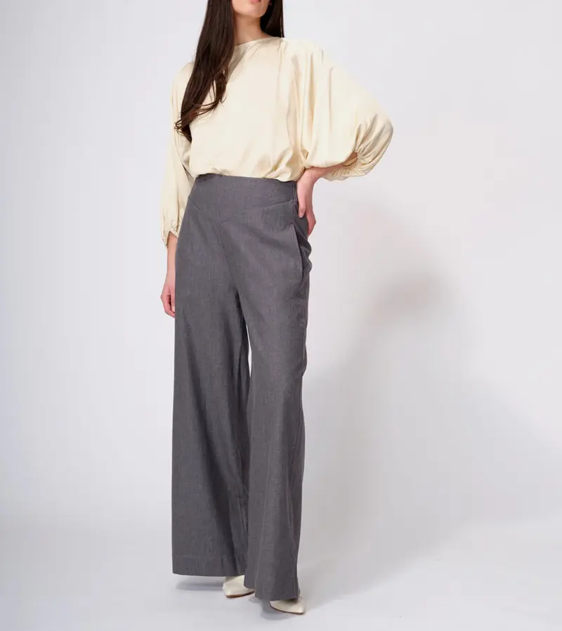 Dutchess Bardot pant grey melange