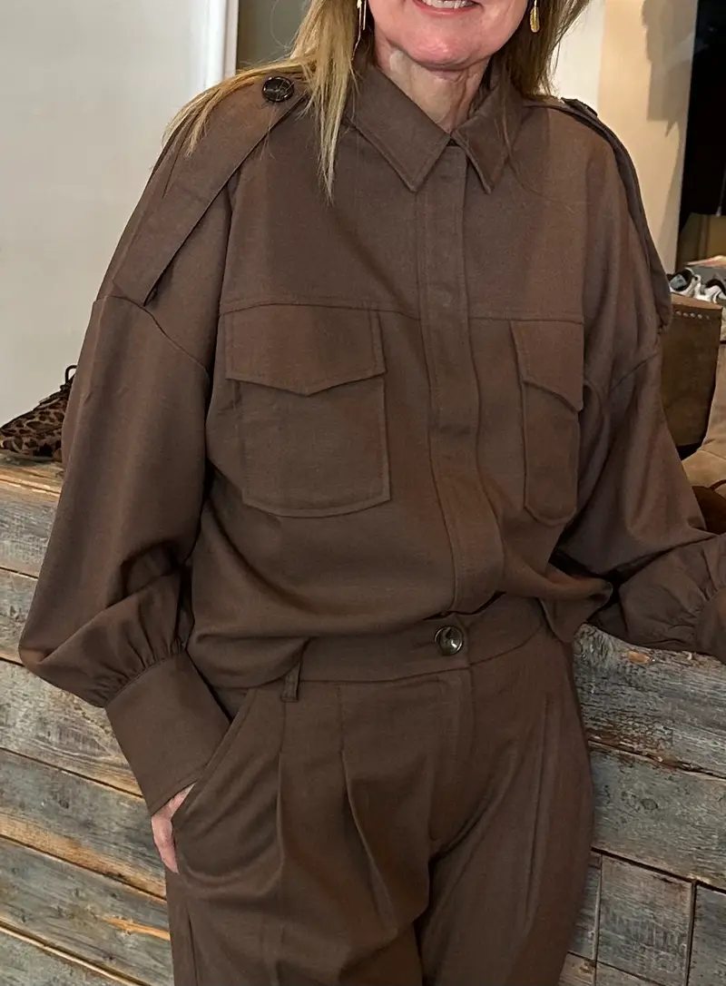 Dutchess Boxy Blouse Brown