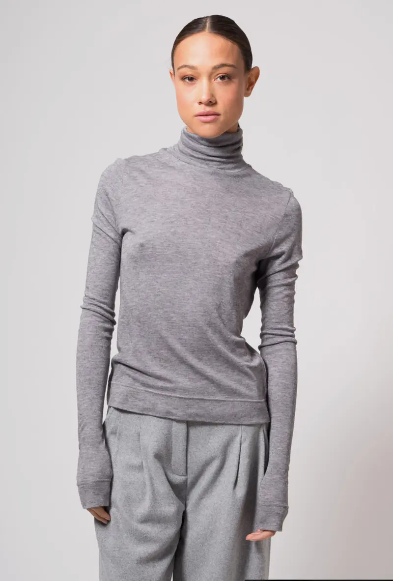 Dutchess cozy turtle top grey melange