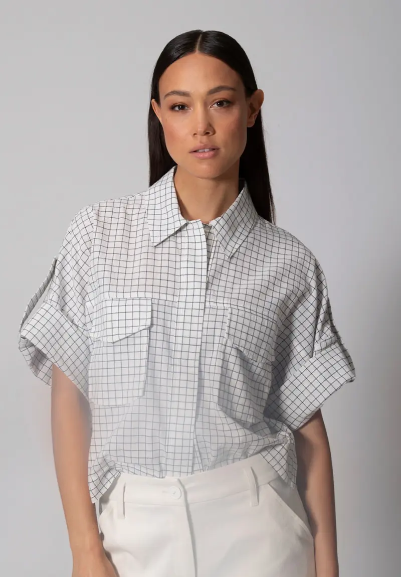 Dutchess Safari blouse check