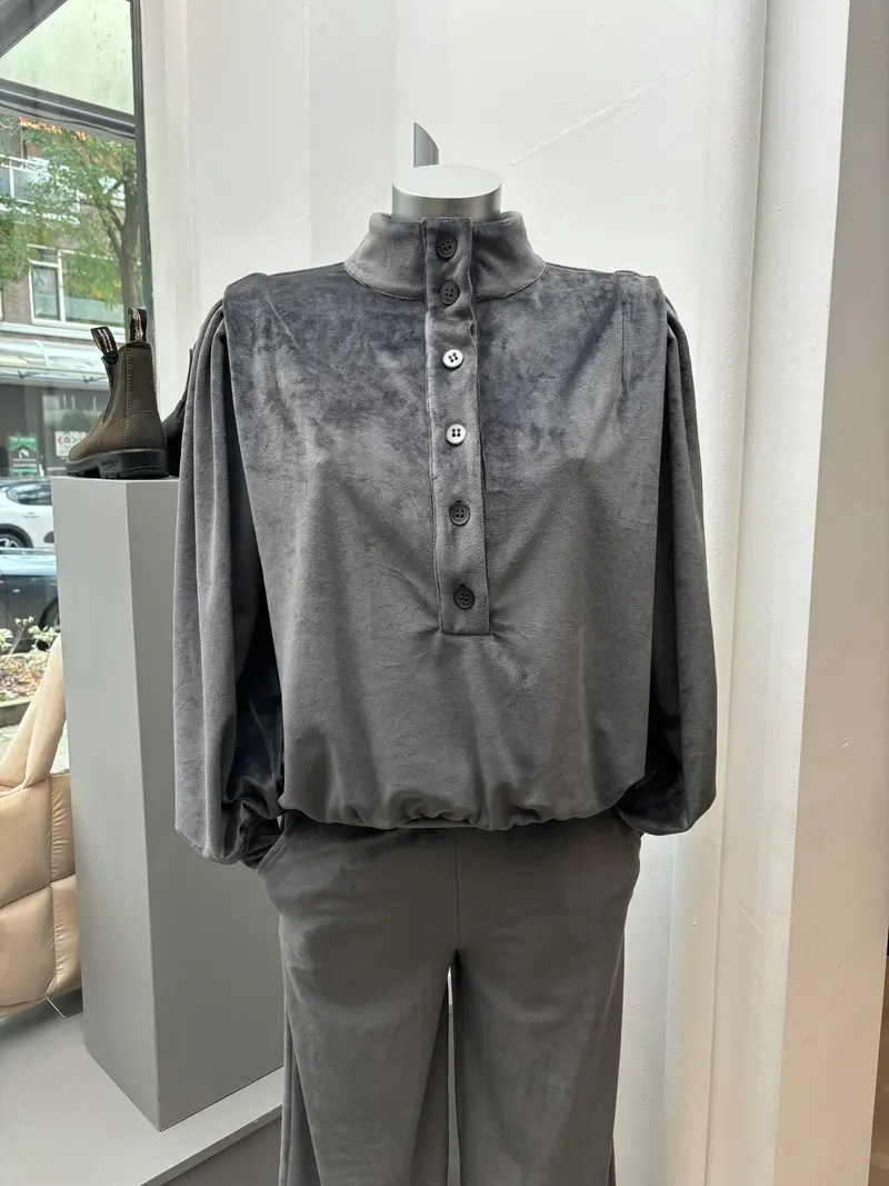 Dutchess Yves Top grey velvet