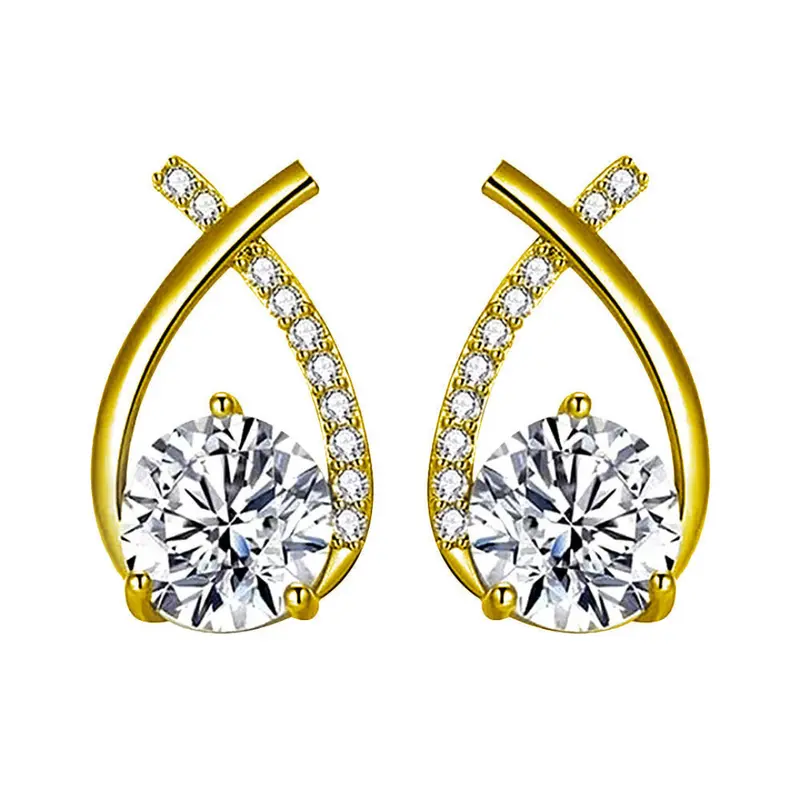 Earrings with Moissanite Stones