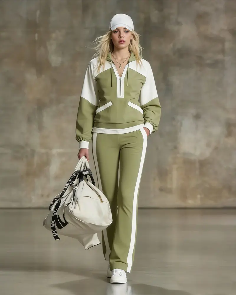 Eden | Miejski damski komplet dresowy w stylu colorblock, nowoczesny i wygodny fason