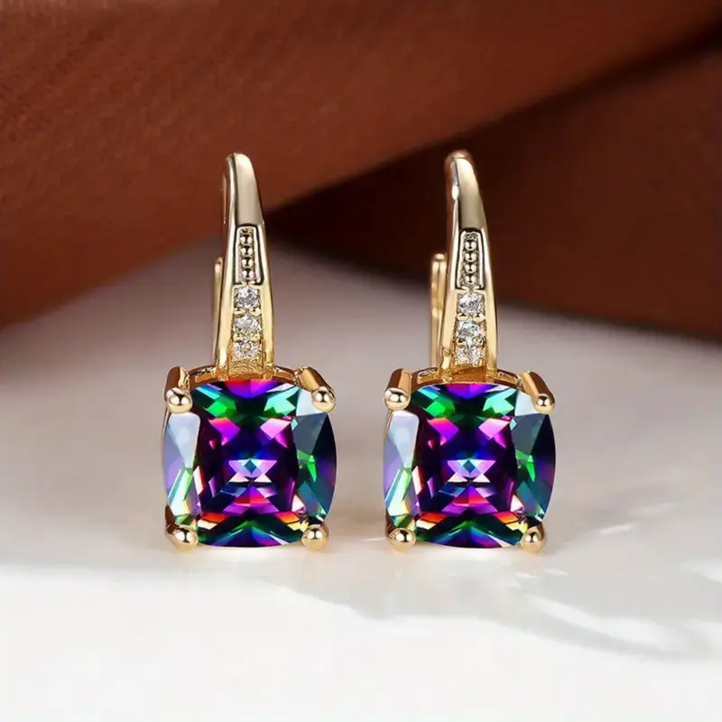 Elegant Hoop Earrings with Sparkling Stones