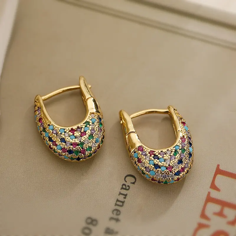 Elegante Farbige Einlegekristalle Ohrringe | Shop Nory
