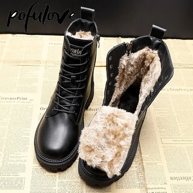 Elisa | Damen Stiefeletten im Combat-Stil mit Reißverschluss