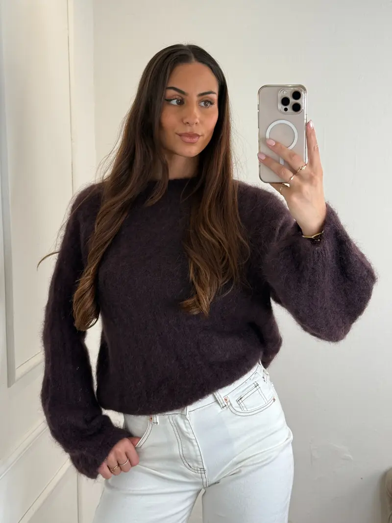 Elise Mohair Trui Bruin