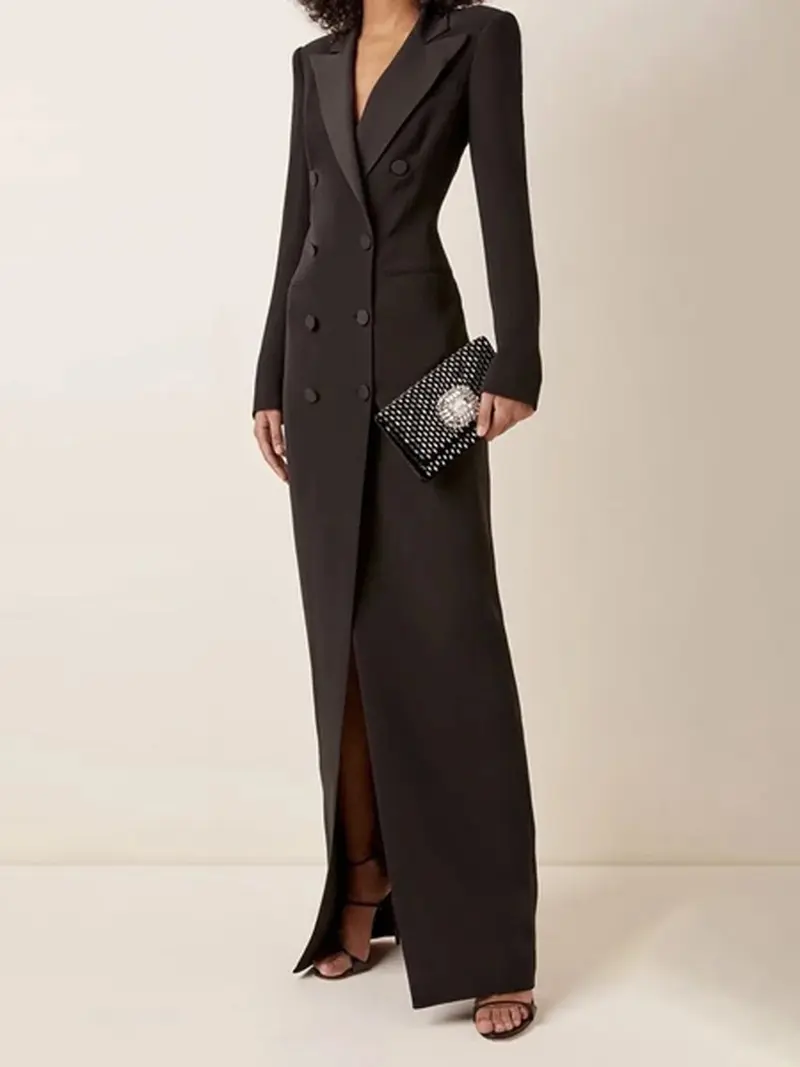 Eliza | Elegancka damska sukienka z kołnierzem typu blazer, ponadczasowy i stylowy fason na każdą porę roku