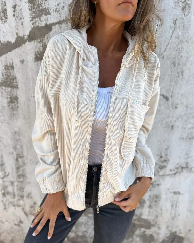 Ella™ | Cord Zip-Up Hoodie