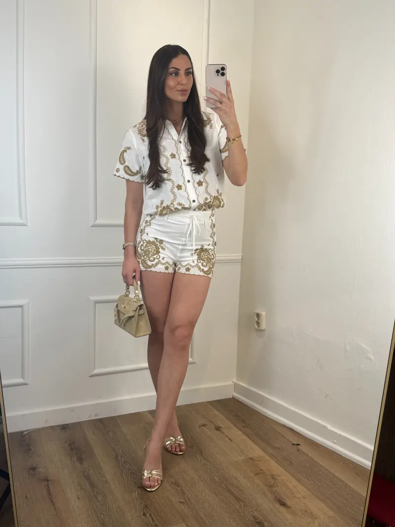 Elodie Broderie Set Wit