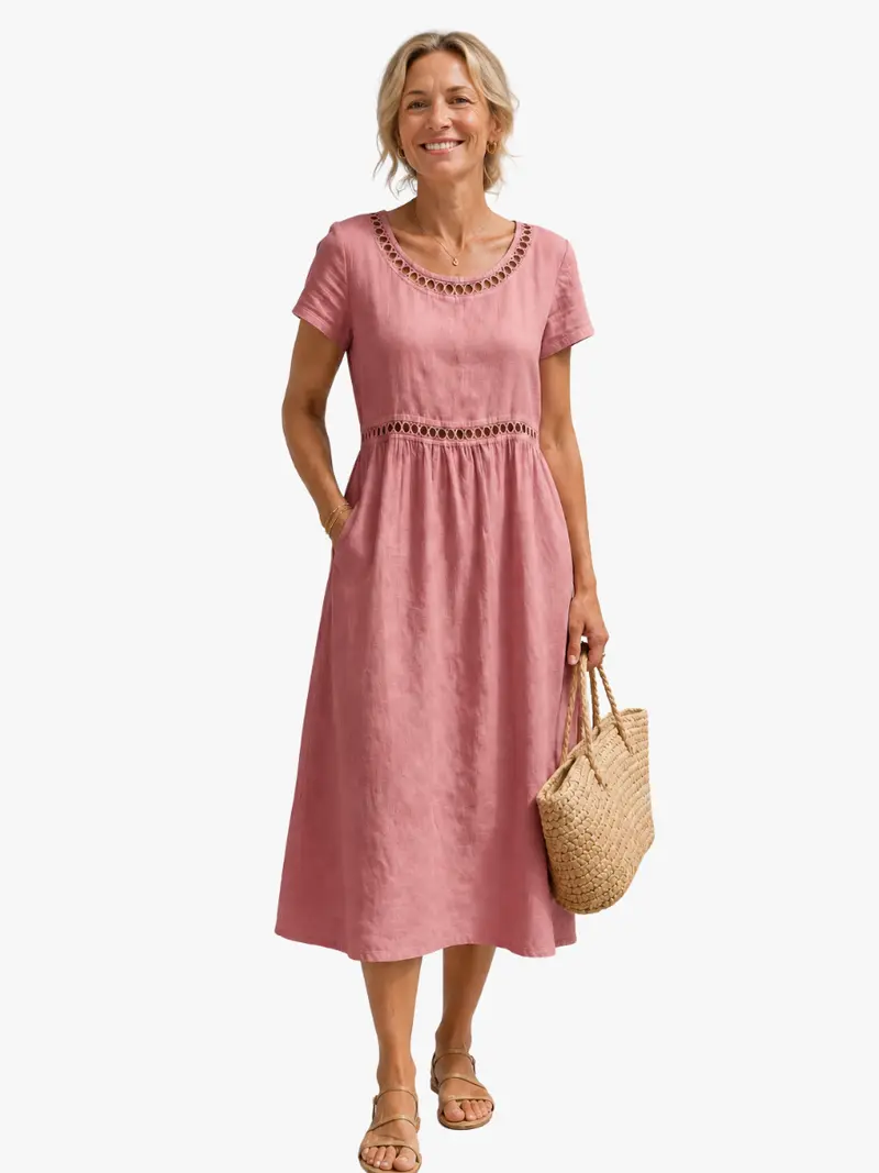 EMBROIDERED MIDI DRESS FOR WOMEN