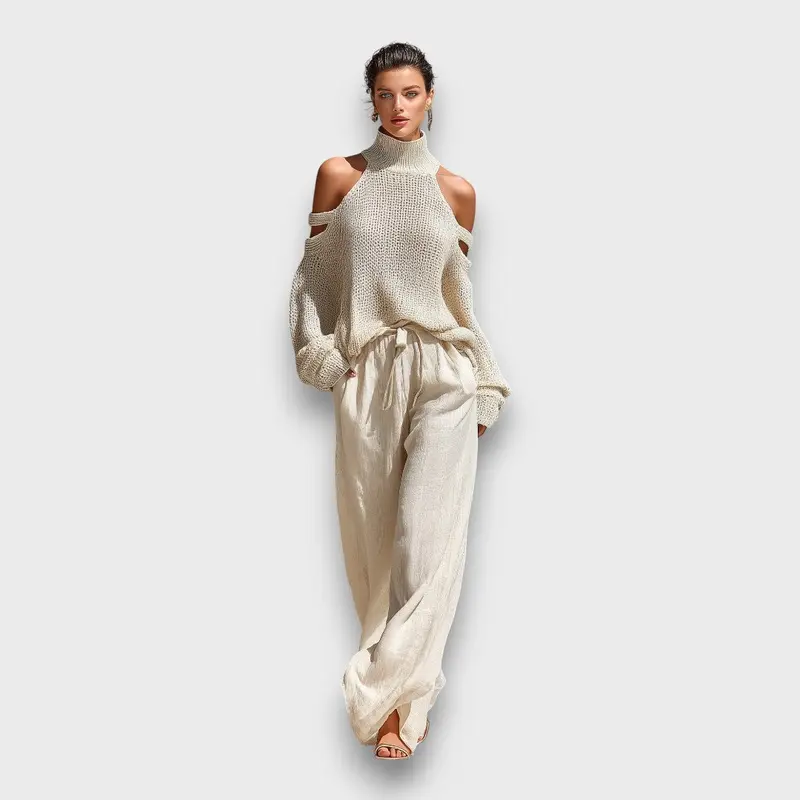 Eyan – Knit Cold-Shoulder Lounge Set