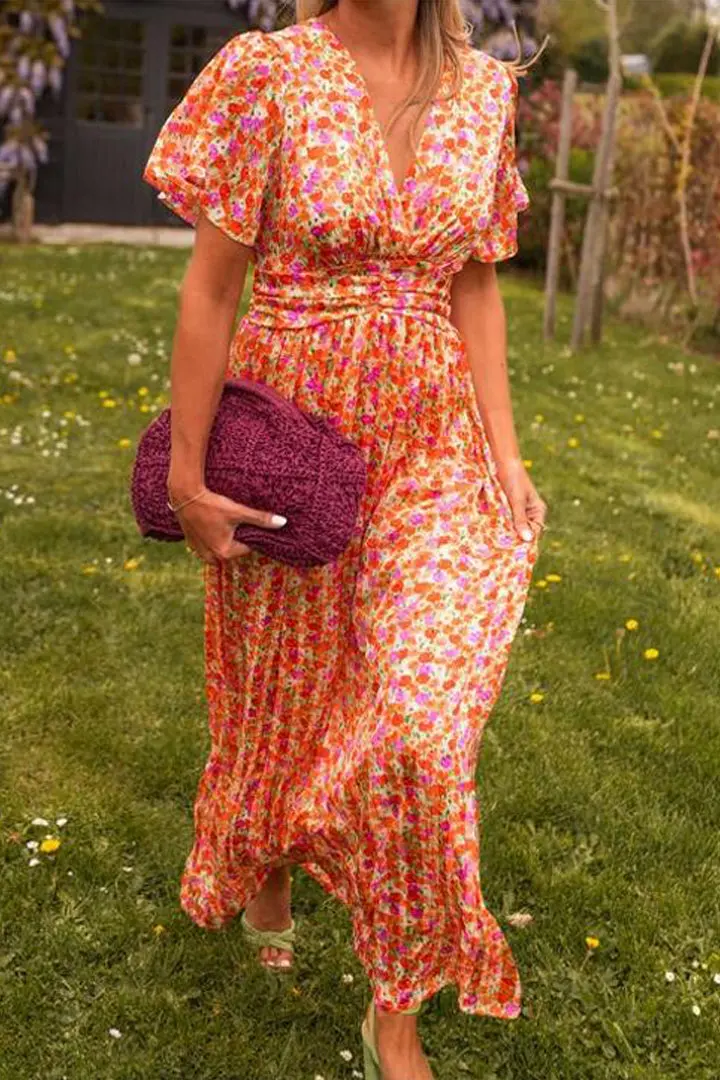 Faith | Elegant Long Dress With Flowers