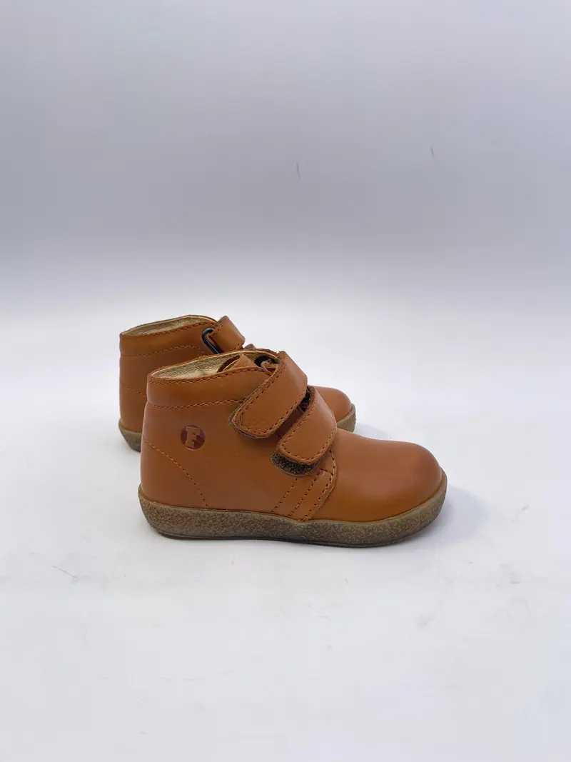 Falcotto eerste lopertjes - conte nappa cognac klittenband