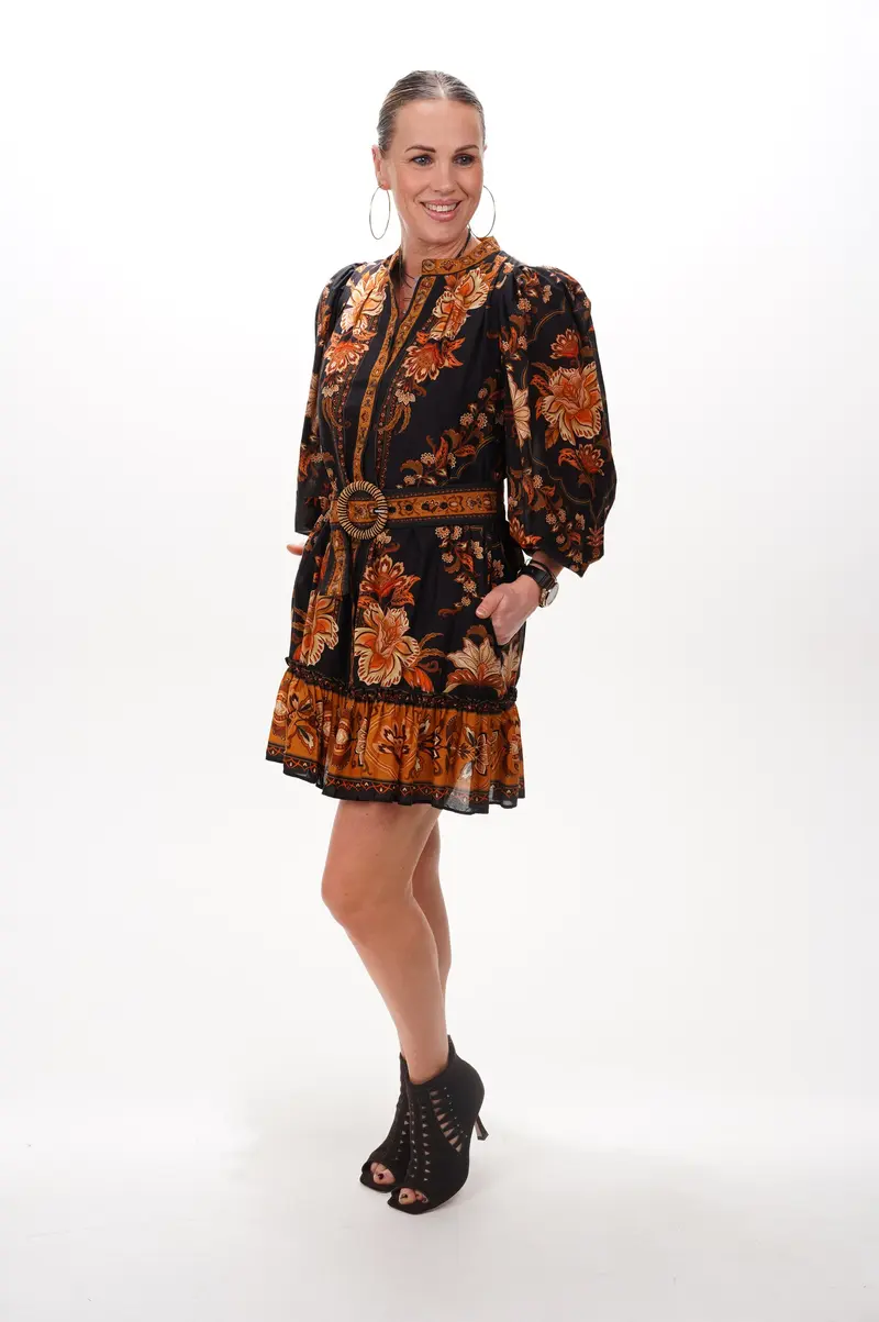 FARM RIO Dress Majestic garden black mini