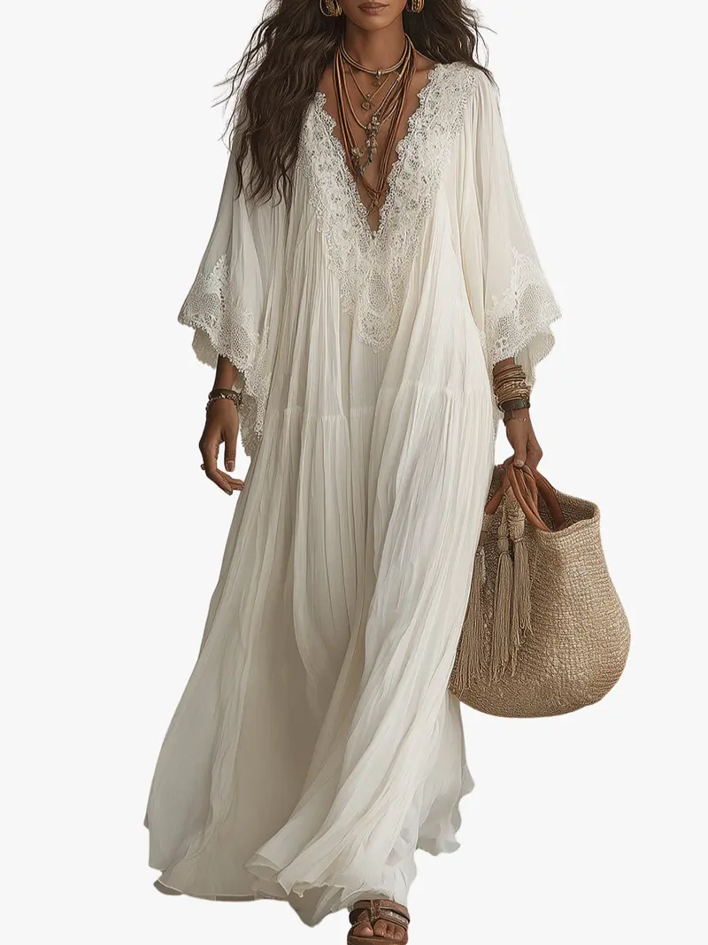 FLOWING LACE MAXI DRESS FOR WOMEN