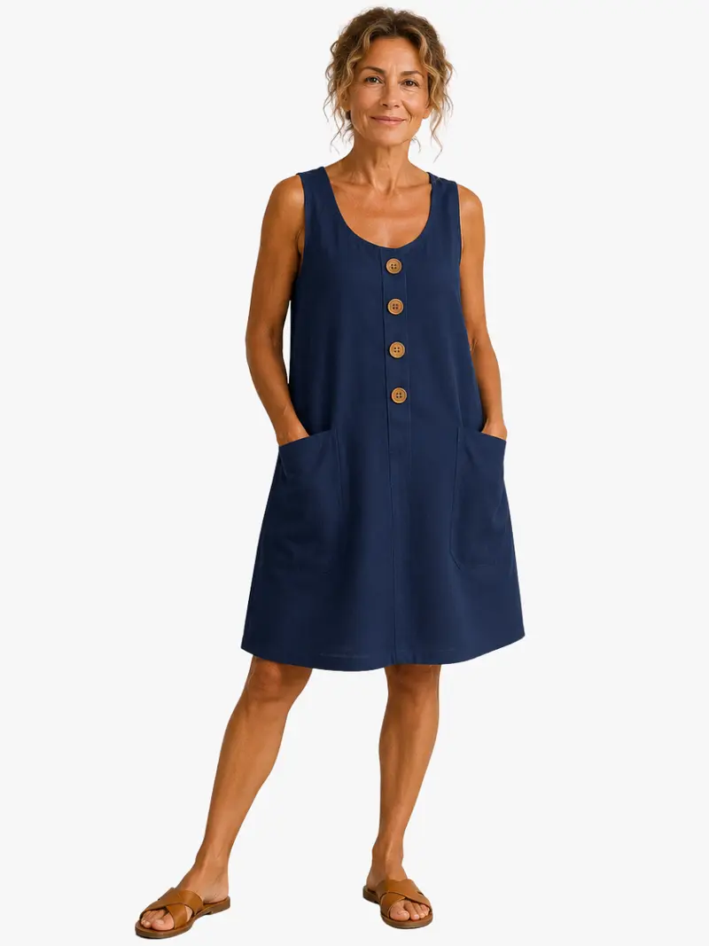FLOWING SLEEVELESS MIDI DRESS FOR WOMEN