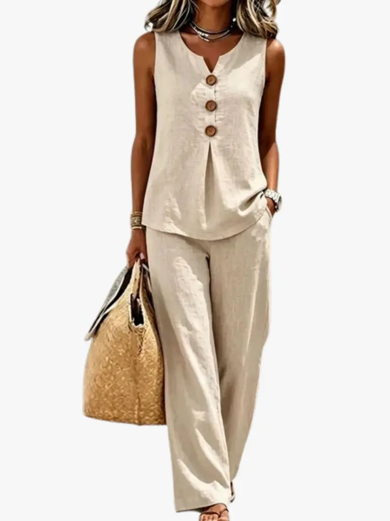 FLOWING TWO-PIECE PANTS SET FOR WOMEN