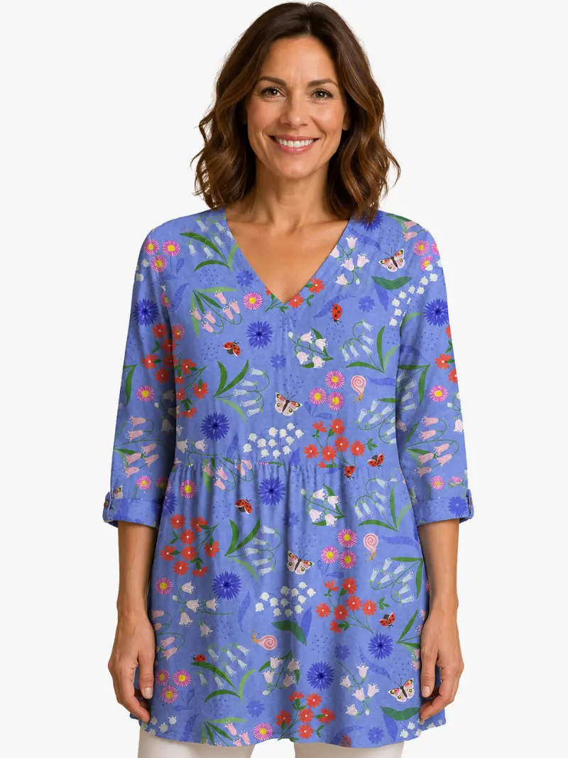 FLOWY V-NECK BLOUSE FOR WOMEN