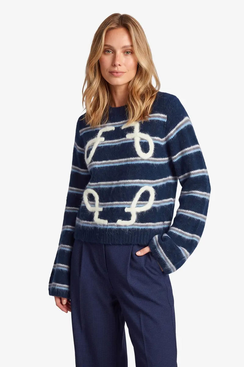Fluresk trui blauw model Mitzy knit top navy blue