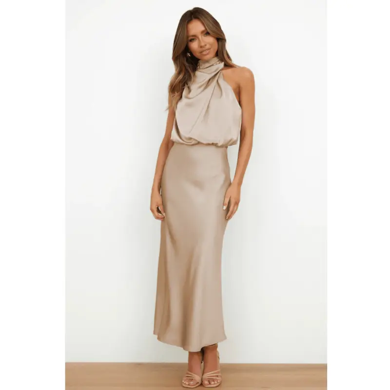 Formal Evening Dress Women Elegant Midi Fit Chic Style