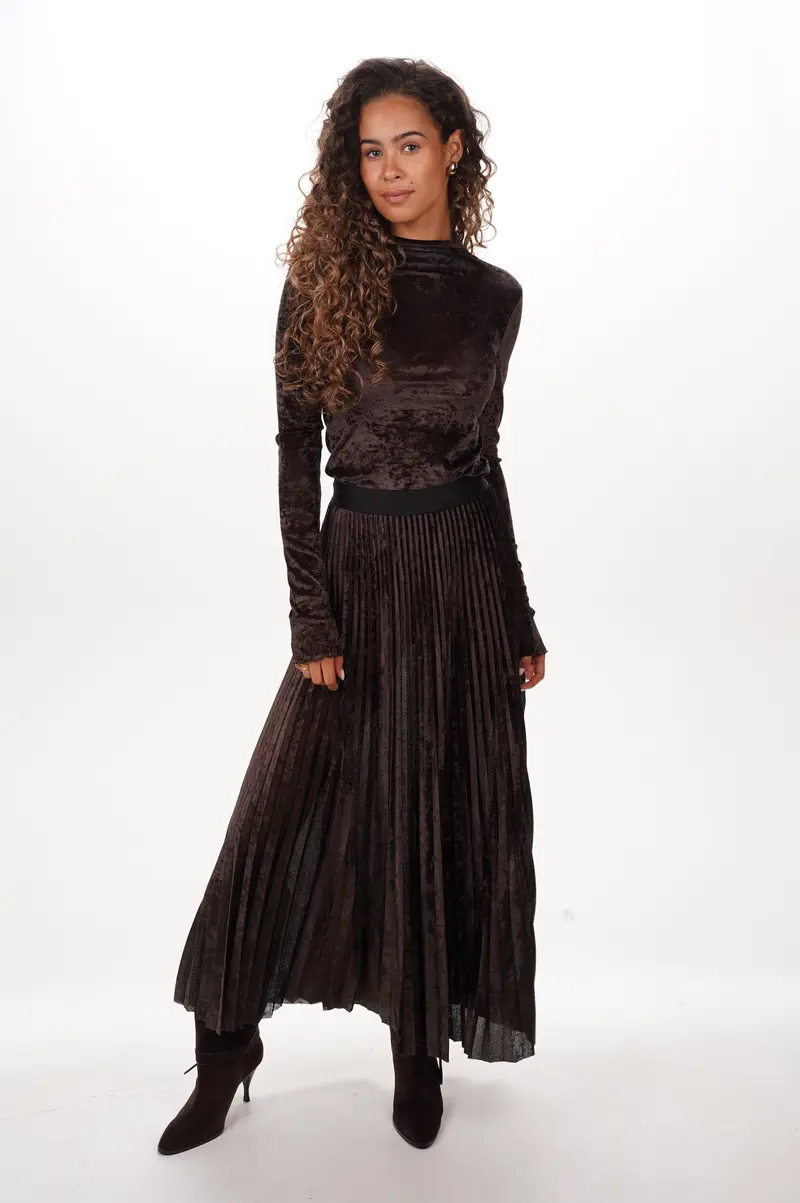 FORTE FORTE Skirt Soleil plisse flocked stretch tulle midi