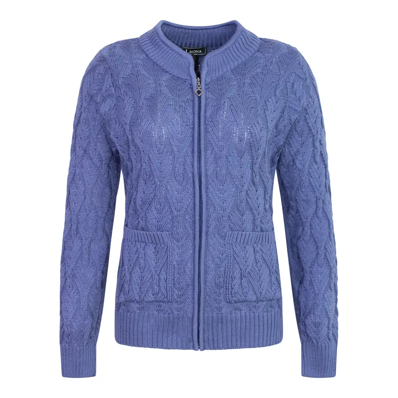 Gebreid Vest Blue Kabelpatroon
