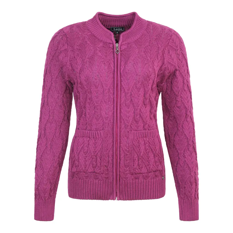 Gebreid Vest Cerise Kabelpatroon