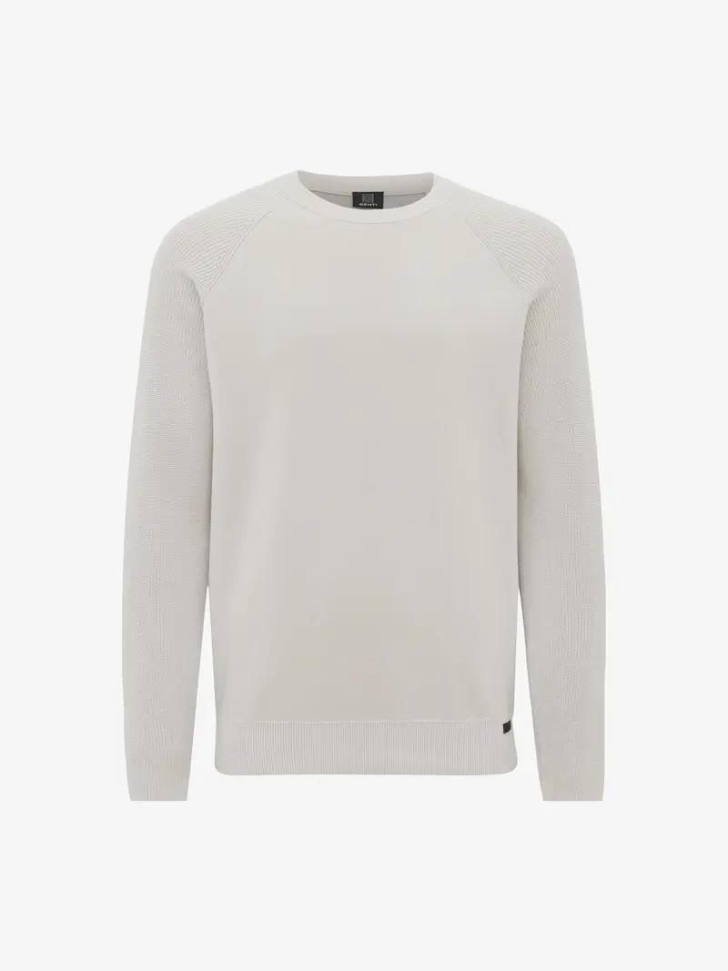 GENTI Pull Round Neck LS Off White