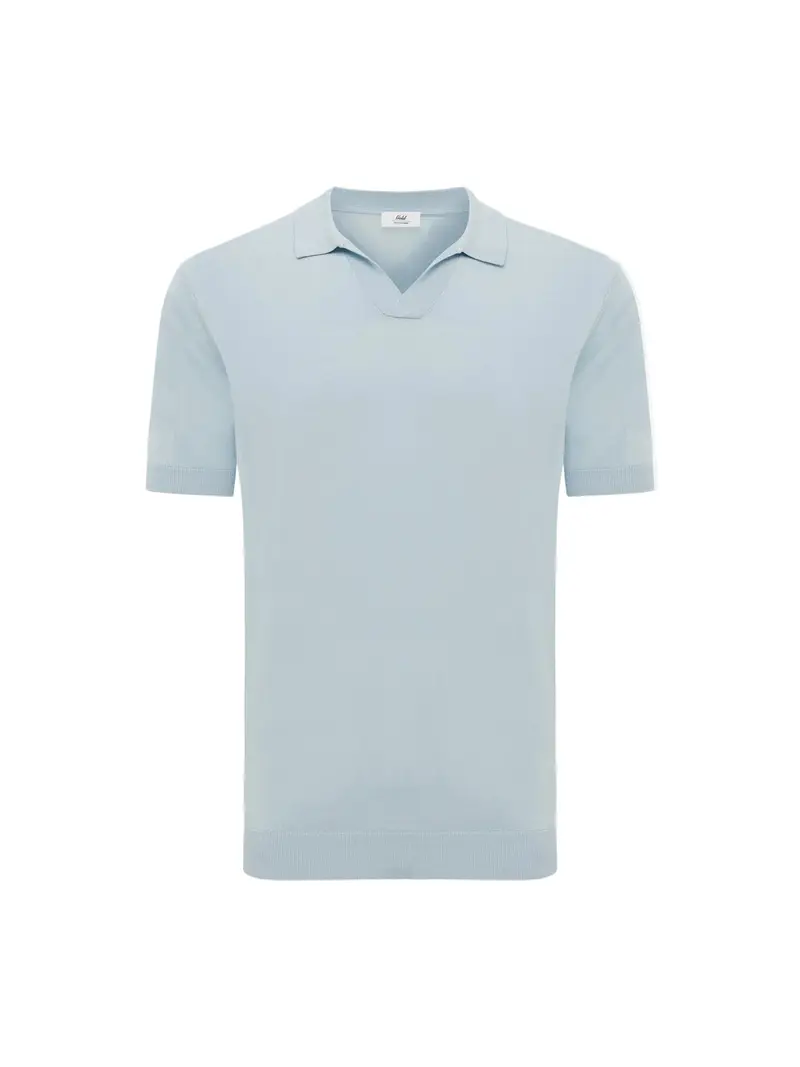 GENTILUOMO Polo Polo No Button SS Light Blue