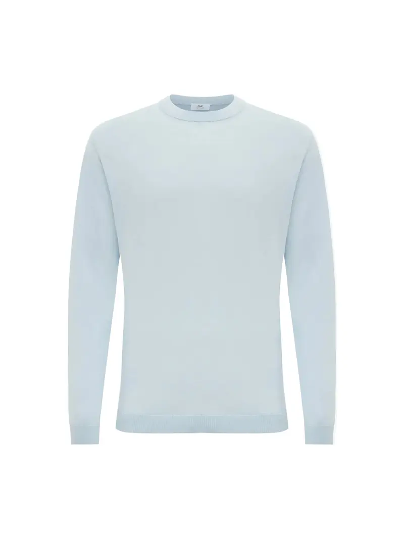GENTILUOMO Pull Round Neck LS LT Green