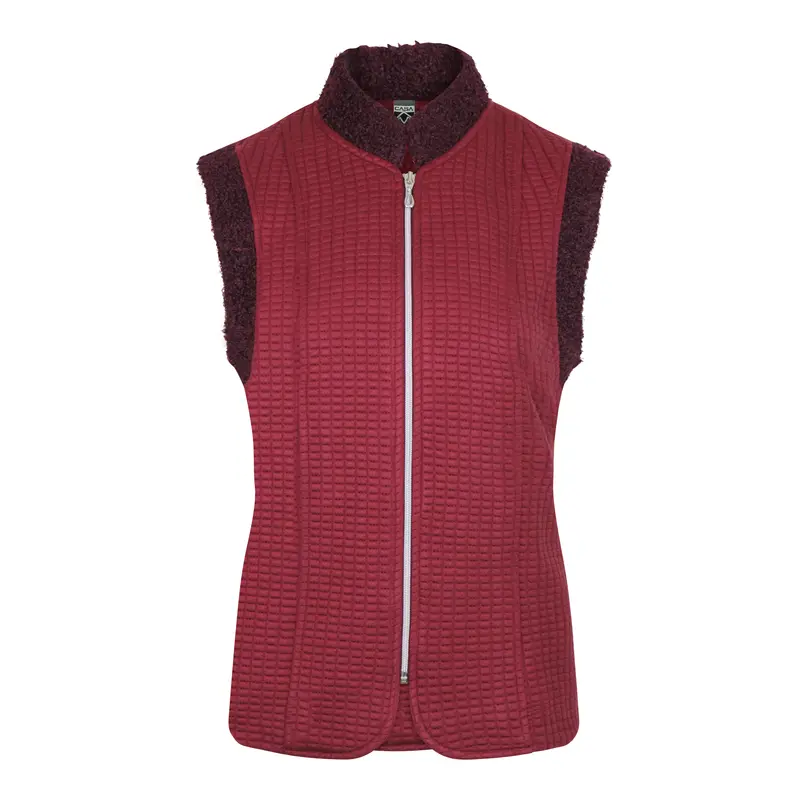 Gilet Burgundy Blokjespatroon Teddy