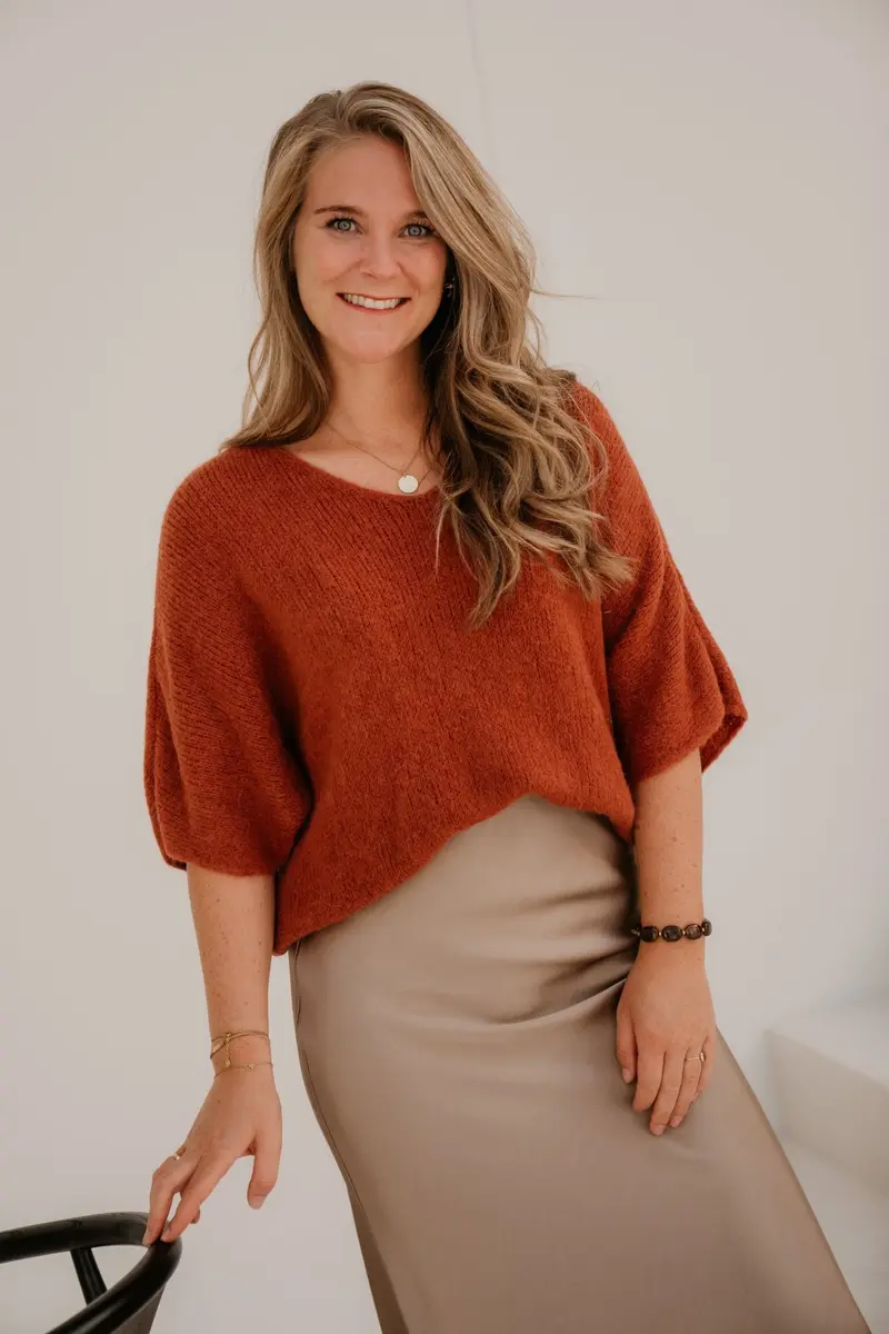 Gina Trui V-Hals Brique