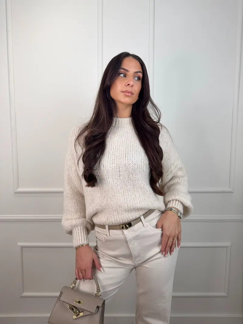 Gioya Gebreide Trui Creme