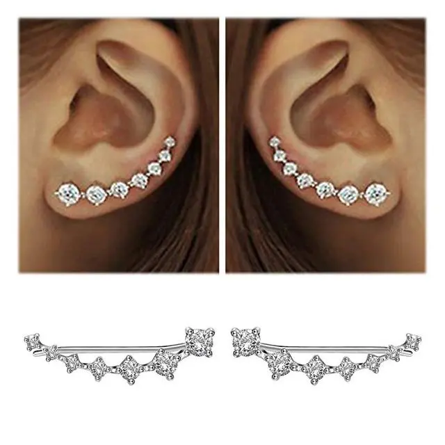 Glamour | Glänzender Zirkon 925 Sterling Silber Ohrring | Shop Nory