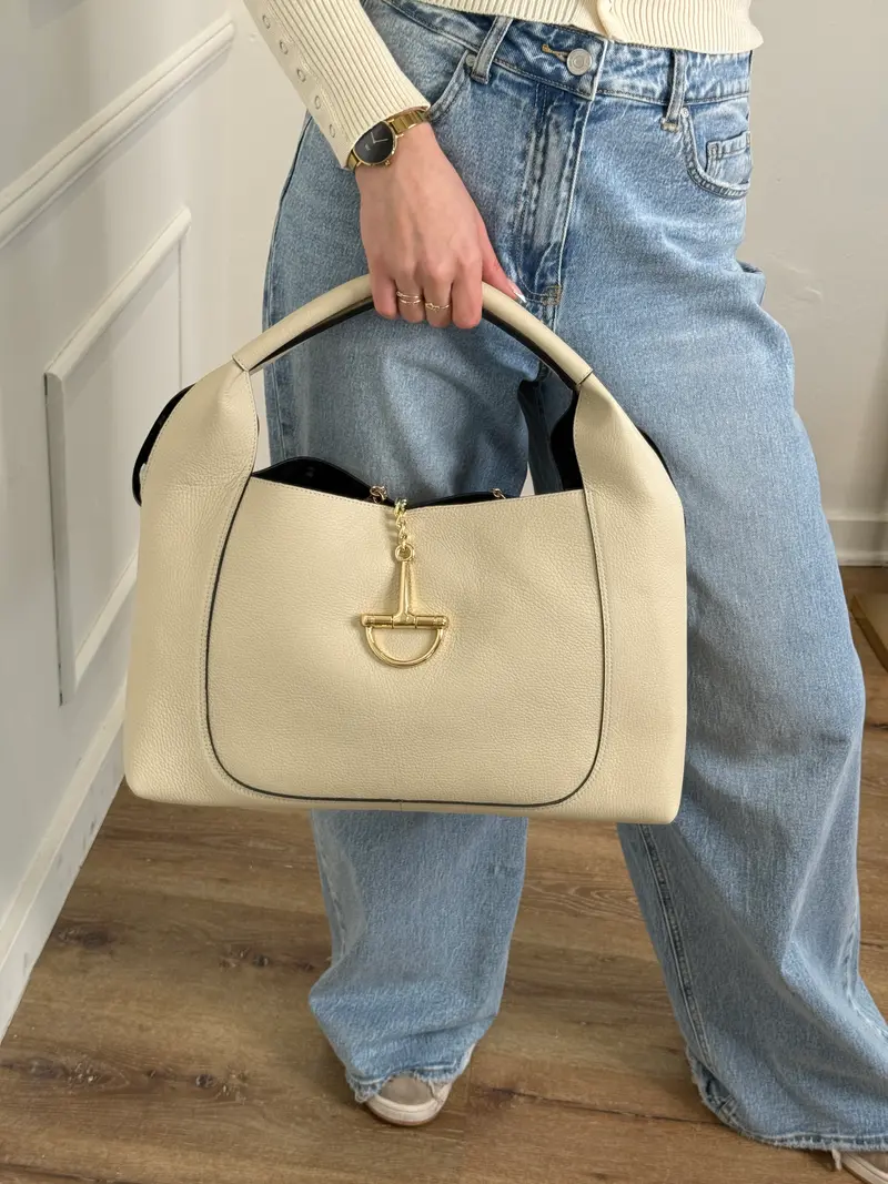 Glanice leren tas - beige